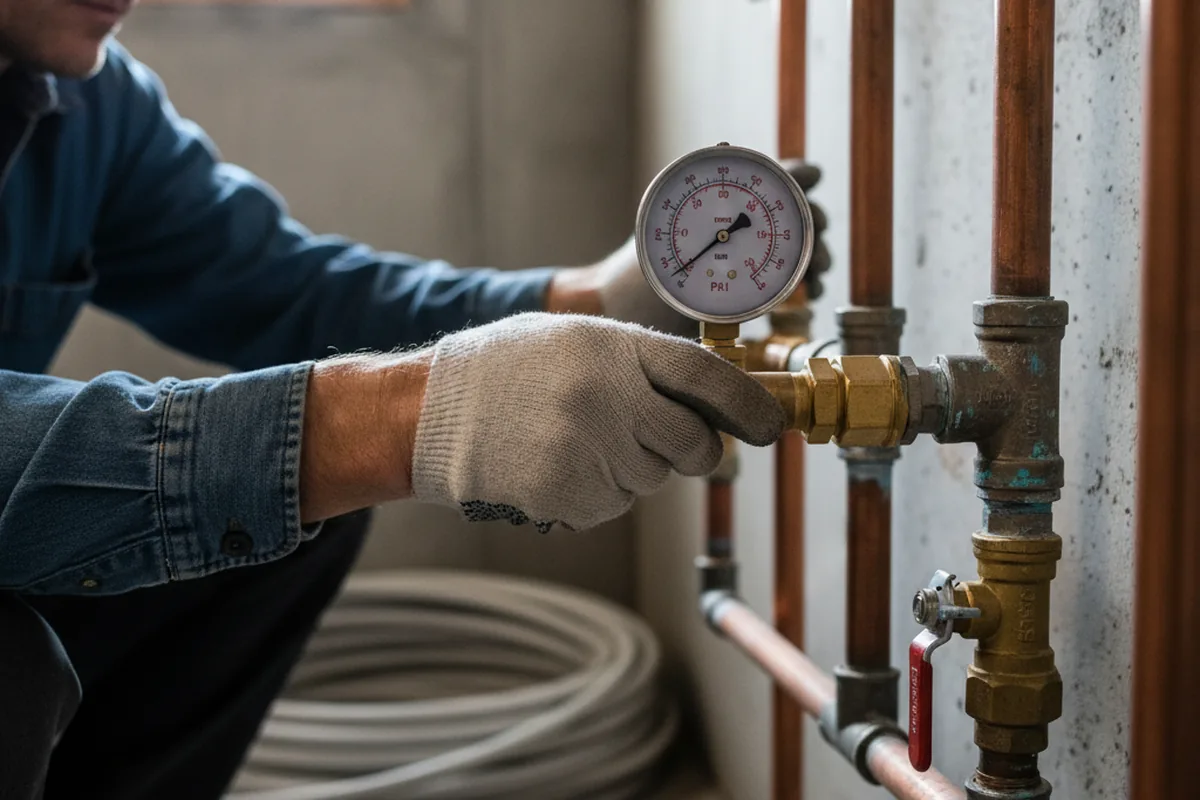 Pressure testing a repaired line during Water Line Repair in Cut Bank
